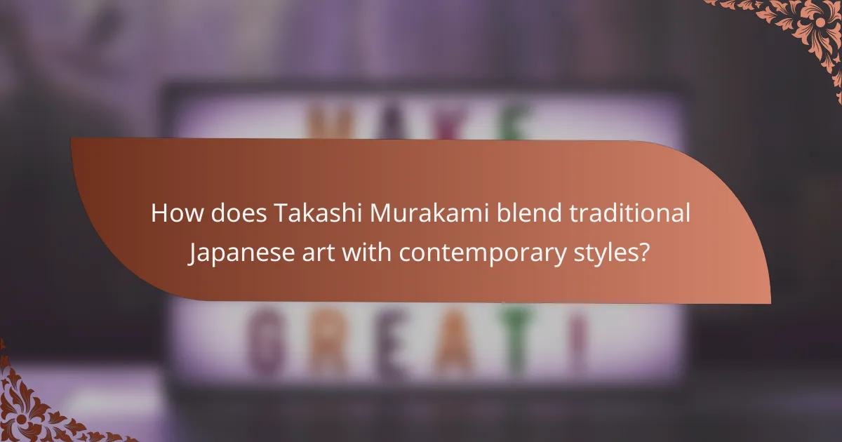 How does Takashi Murakami blend traditional Japanese art with contemporary styles?