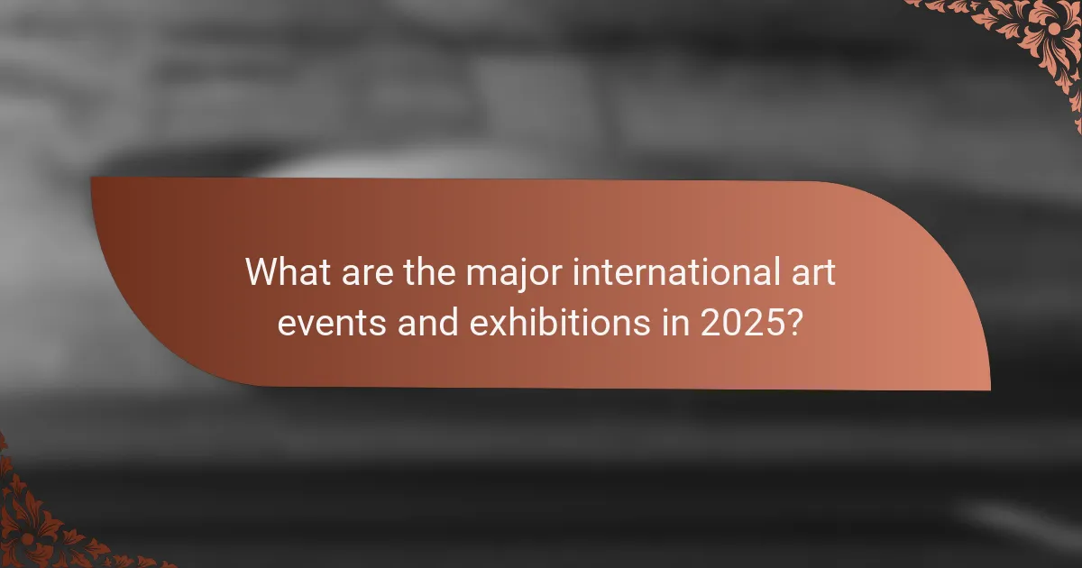 What are the major international art events and exhibitions in 2025?