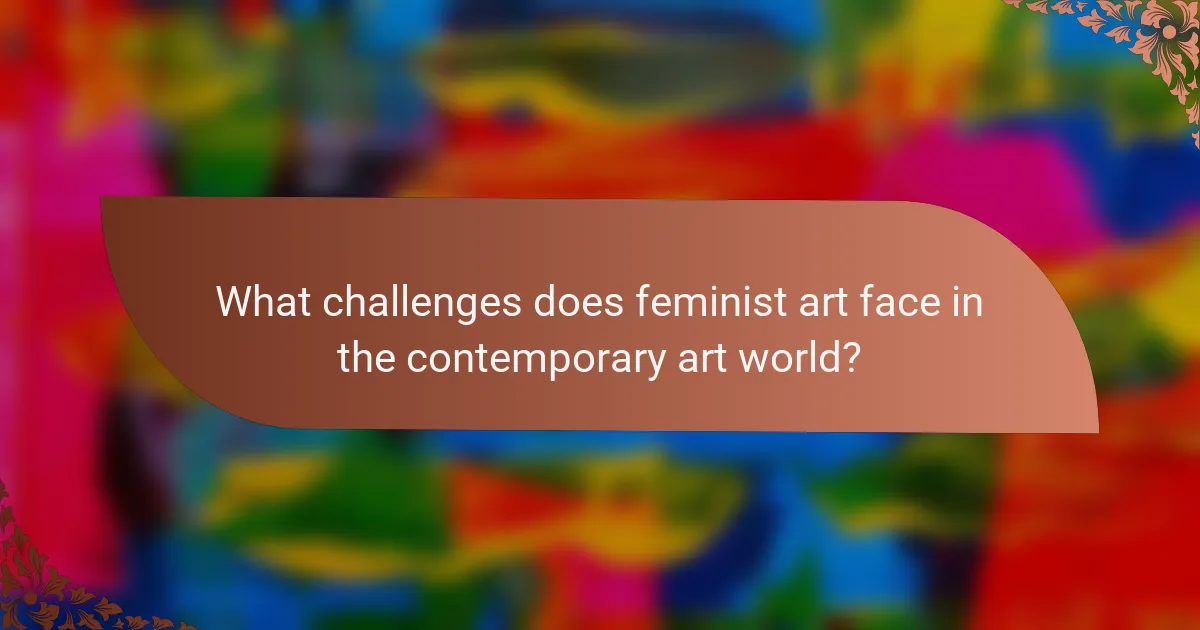 What challenges does feminist art face in the contemporary art world?