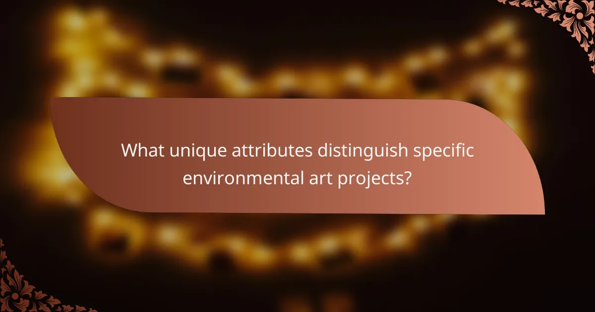 What unique attributes distinguish specific environmental art projects?